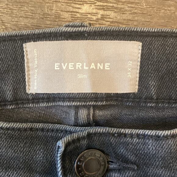 Everlane Men's Slim Stretch Jean Gray Wash Size 34x32 - Picture 5 of 11